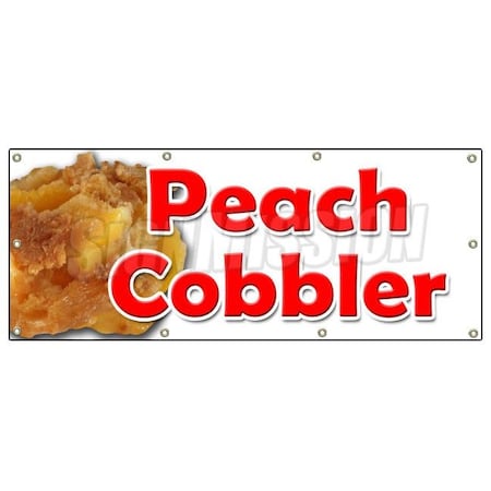 Signmission PEACH COBBLER BANNER SIGN peaches pie bakery crumble crust filling B-96 Peach Cobbler